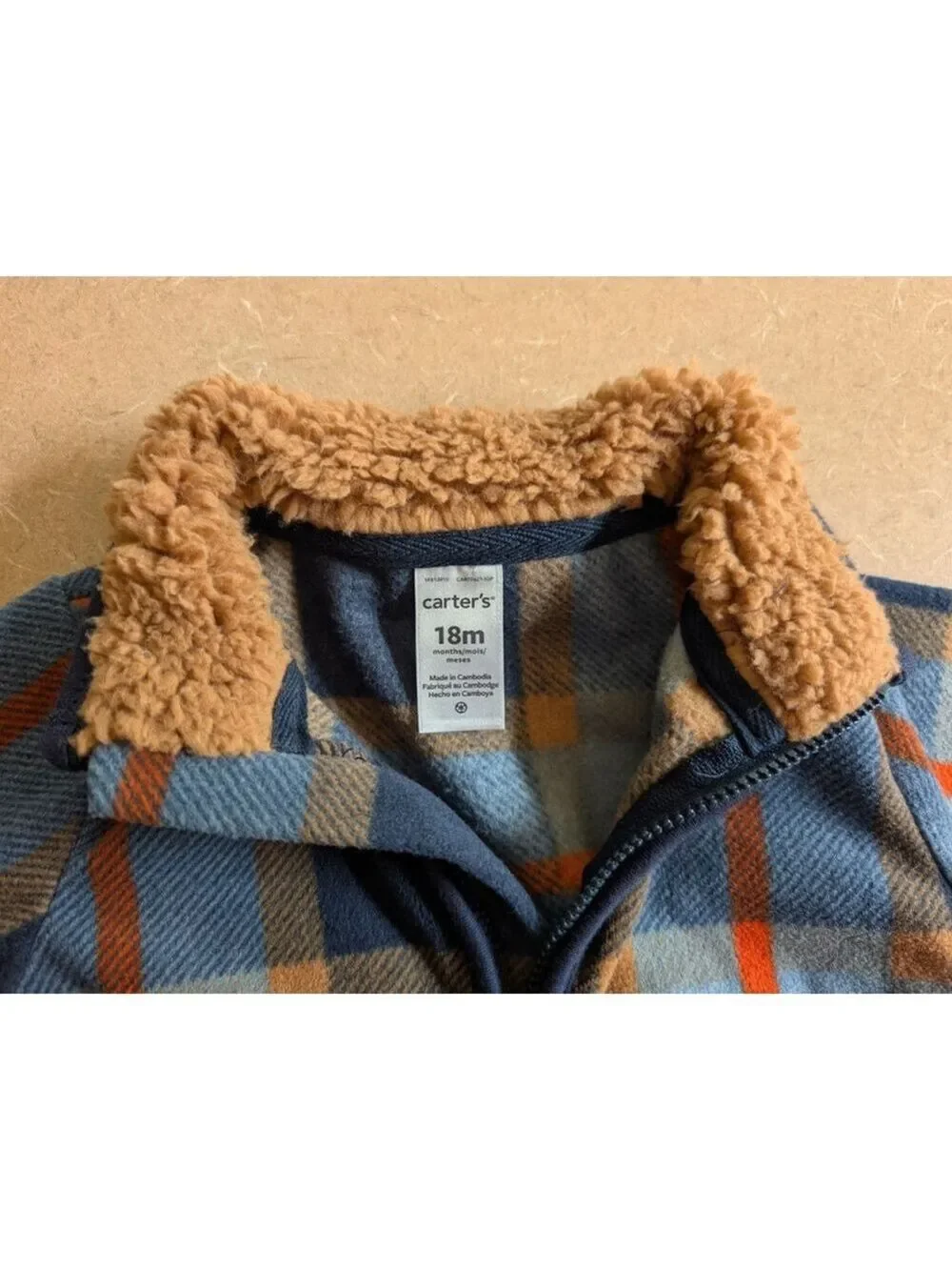 Carter's 18 Month Fall Plaid Fleece One Piece Unisex Cozy